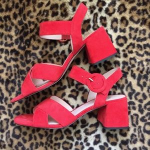 J. Crew Suede Penny Bright Orange Sandal